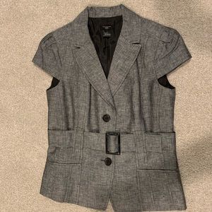 Anne Taylor gray structured button down top